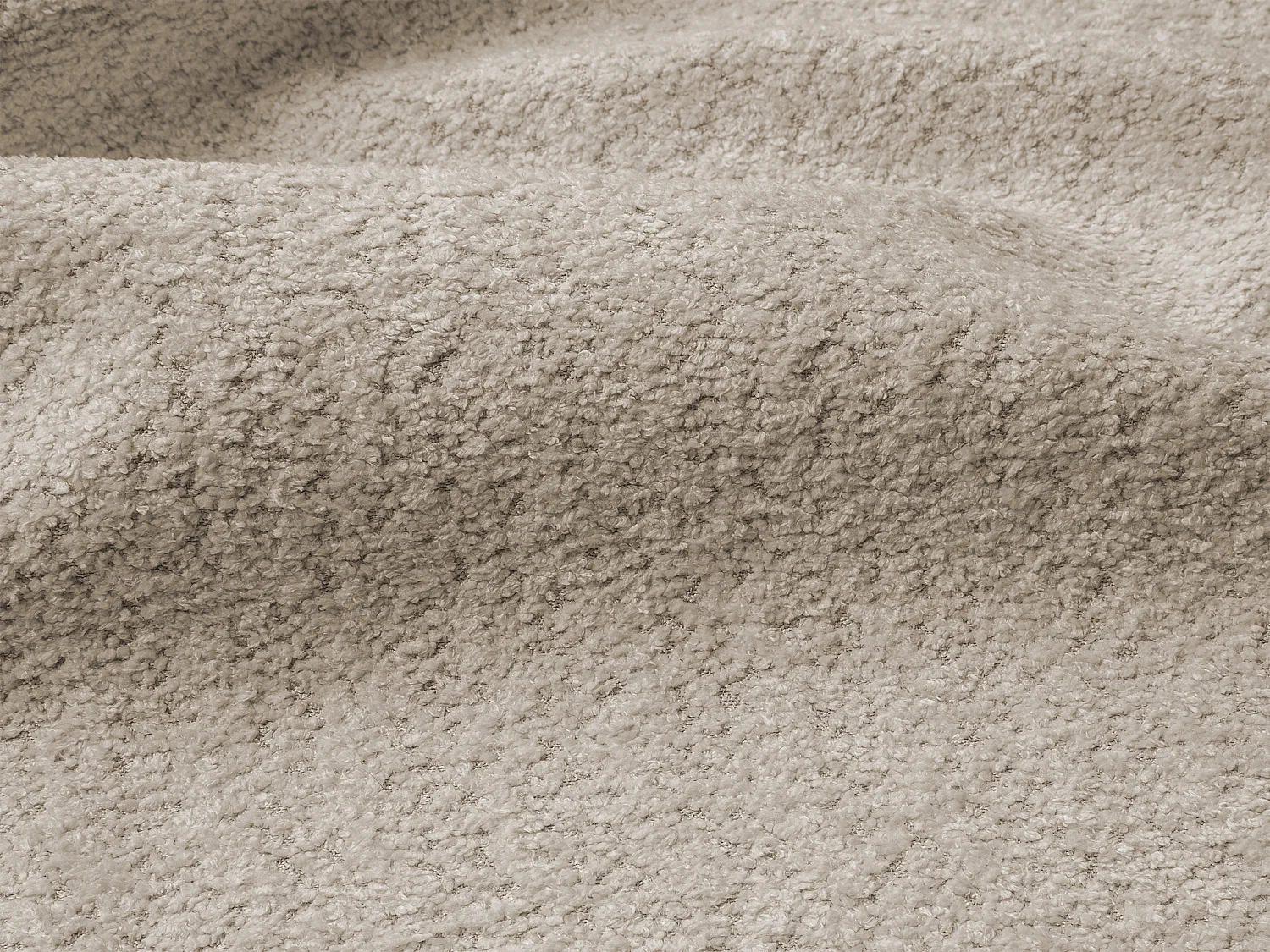 Canapé 3 places convertible express en tissu bouclette beige - Couchage 140 cm - Matelas 13 cm RETUNA II