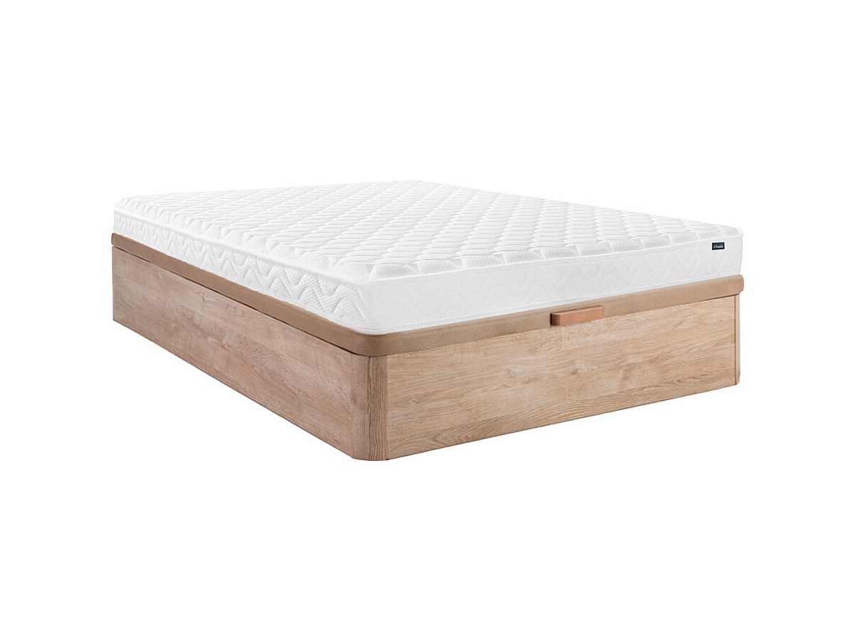 Set aus Bettgestell mit Bettkasten + Matratze - 160 x 200 cm - Memory Schau günstig online kaufen