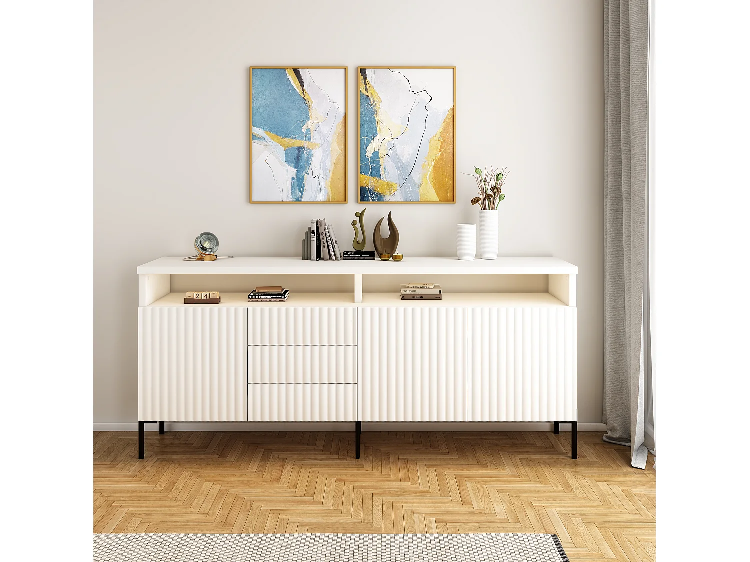 Credenza Zenith SB200 3D3S 200x45x89 Bianco