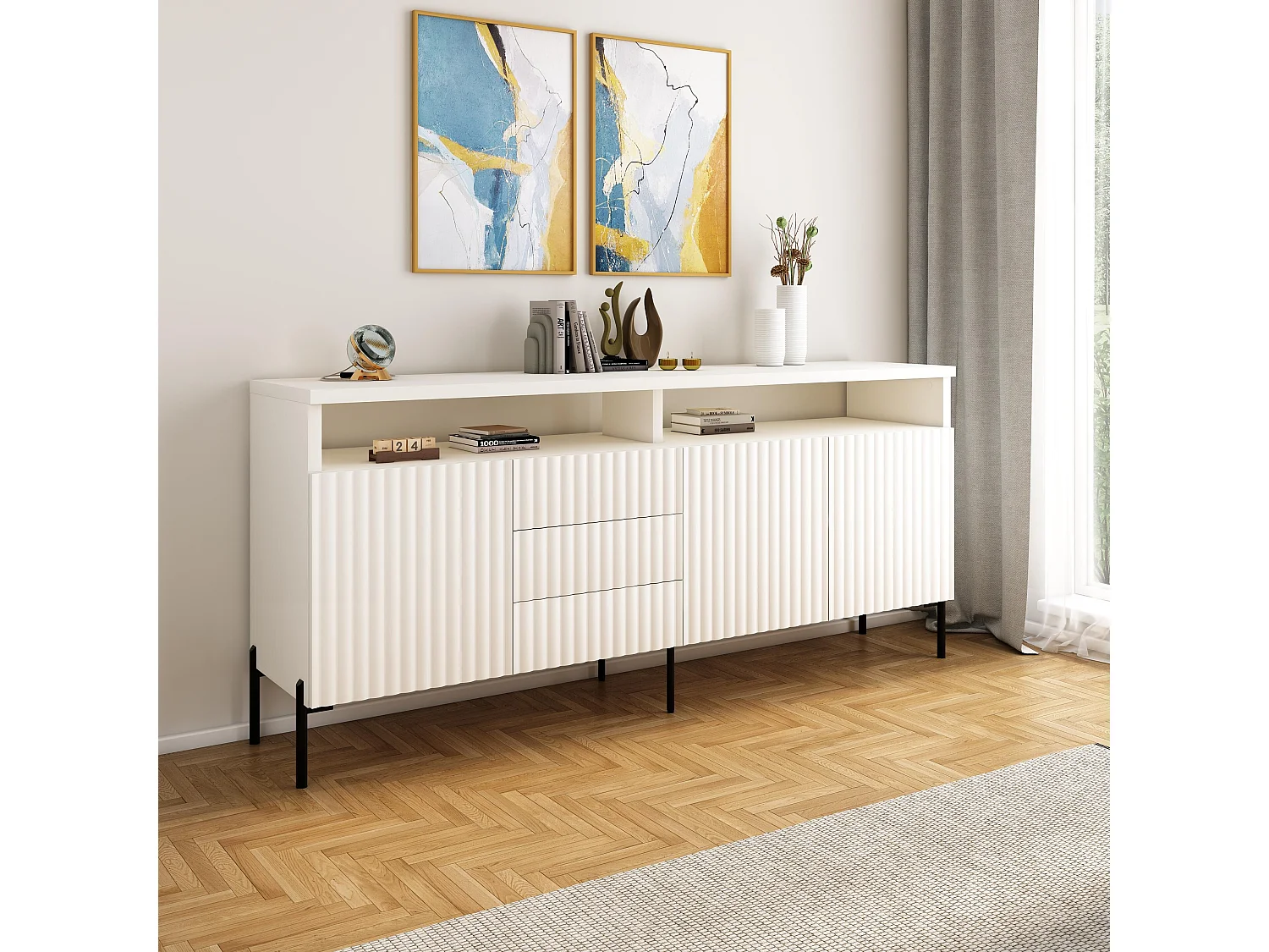 Credenza Zenith SB200 3D3S 200x45x89 Bianco