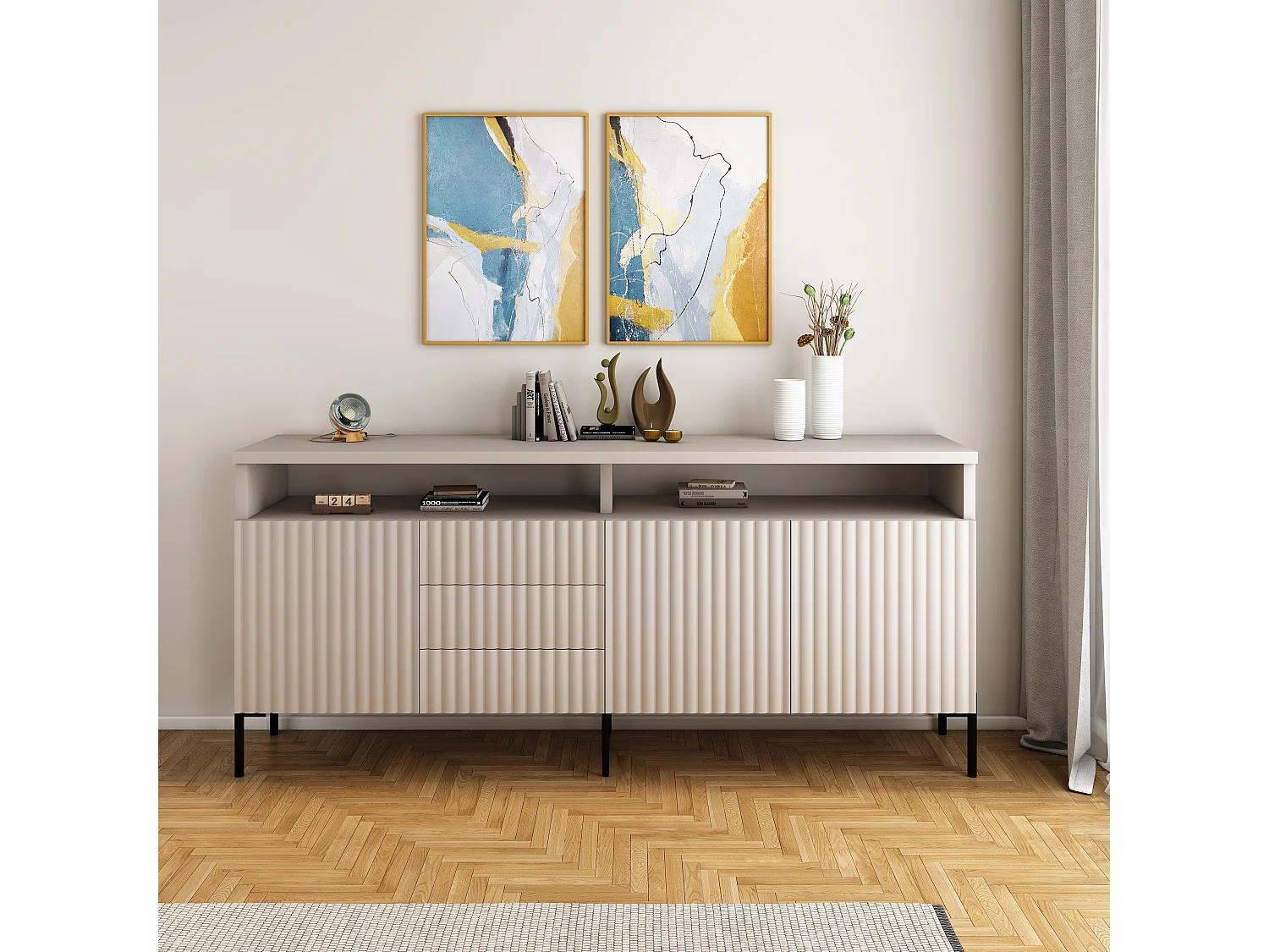 Aparador Zenith SB200 3D3S 200x45x89 Bege