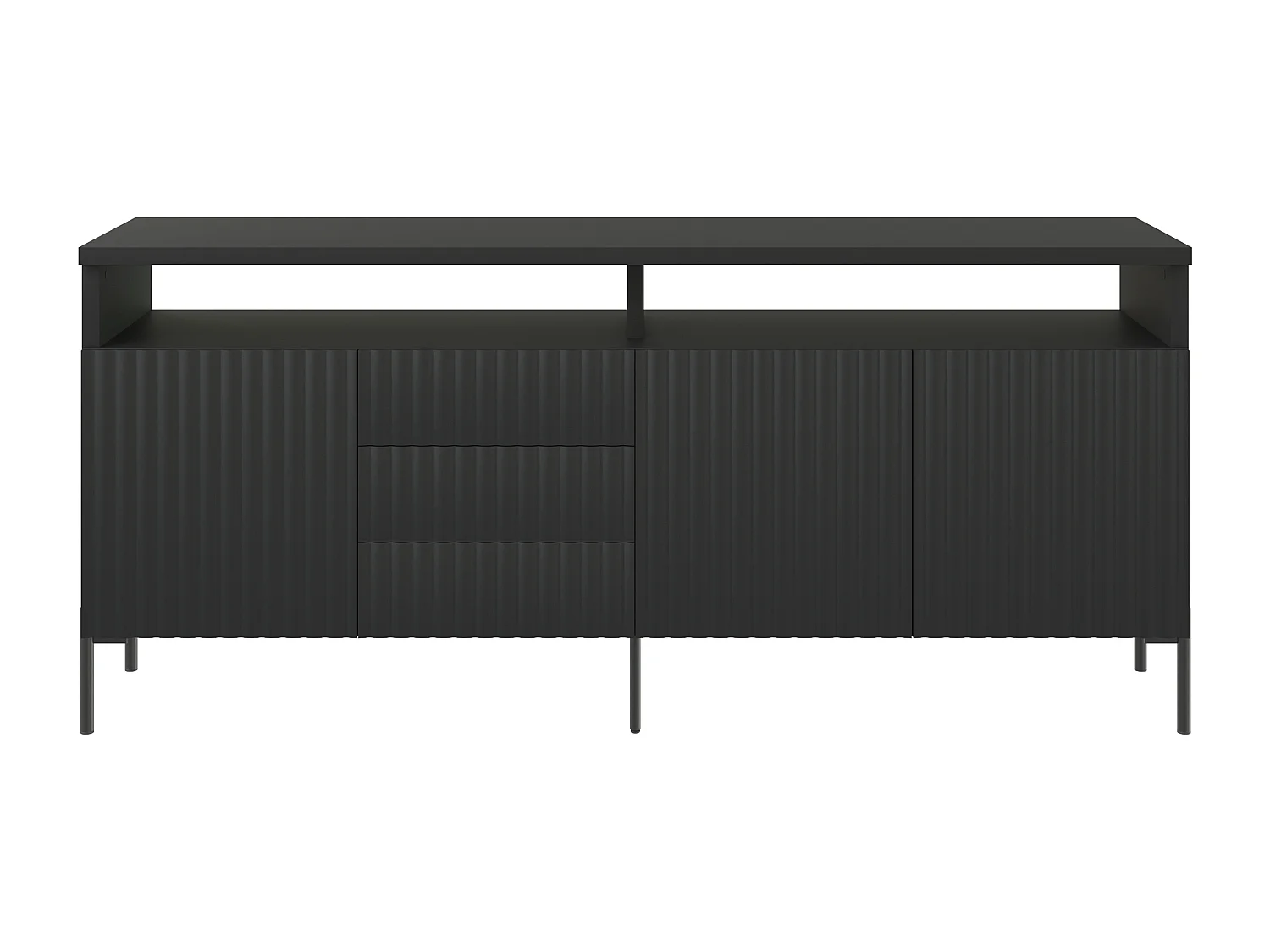 Aparador Zenith SB200 3D3S 200x45x89 Preto