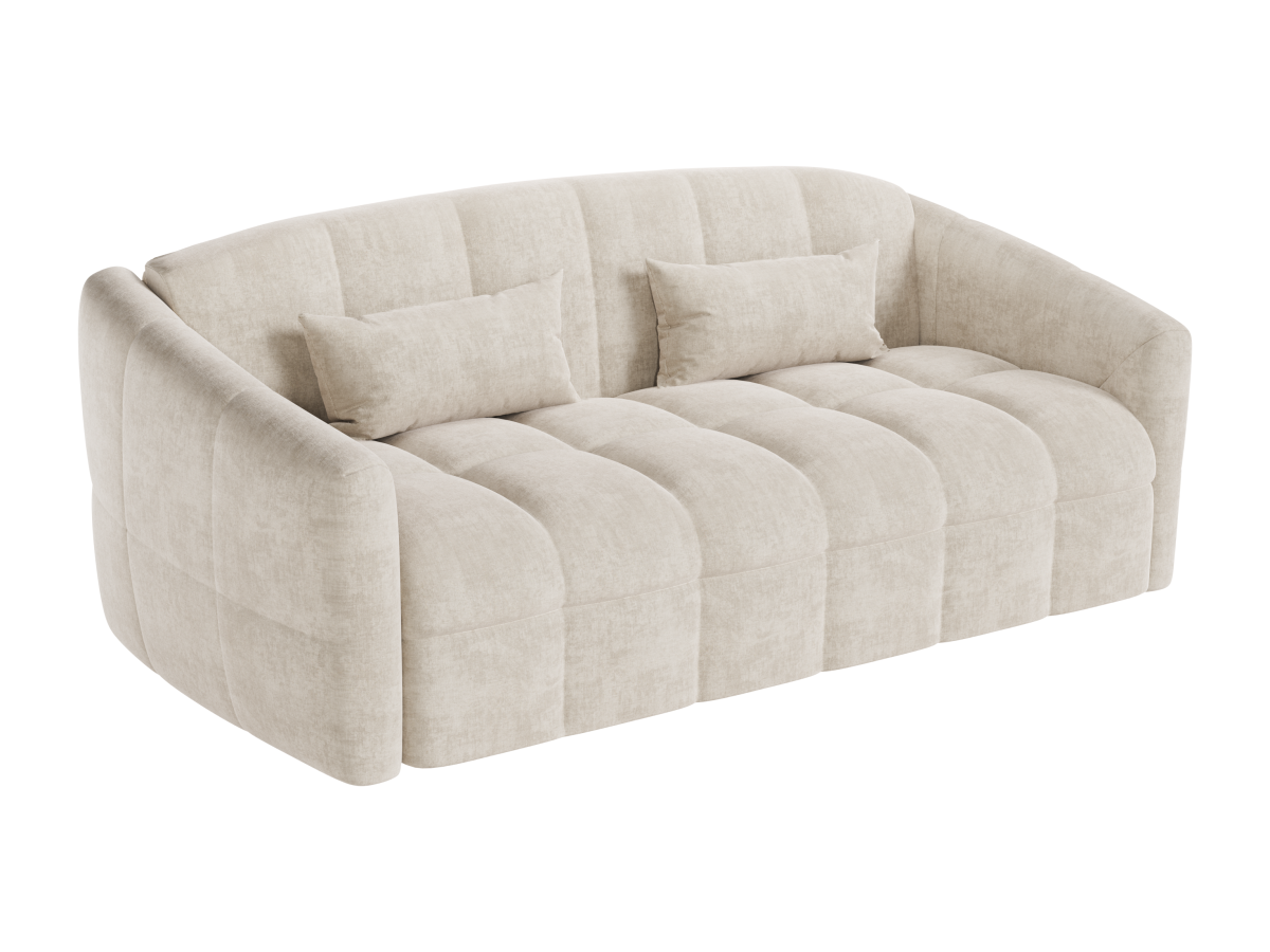 Sofa 3-Sitzer mit Schlaffunktion - Samt - Beige - Liegefläche 140 cm + Matr günstig online kaufen