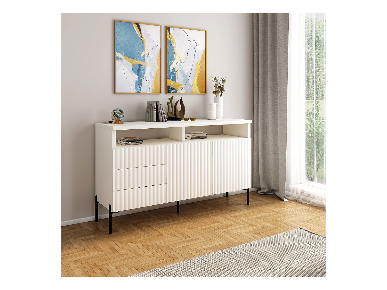 Sideboard Zenith SB150 2D3S 150x45x89 Weiß
