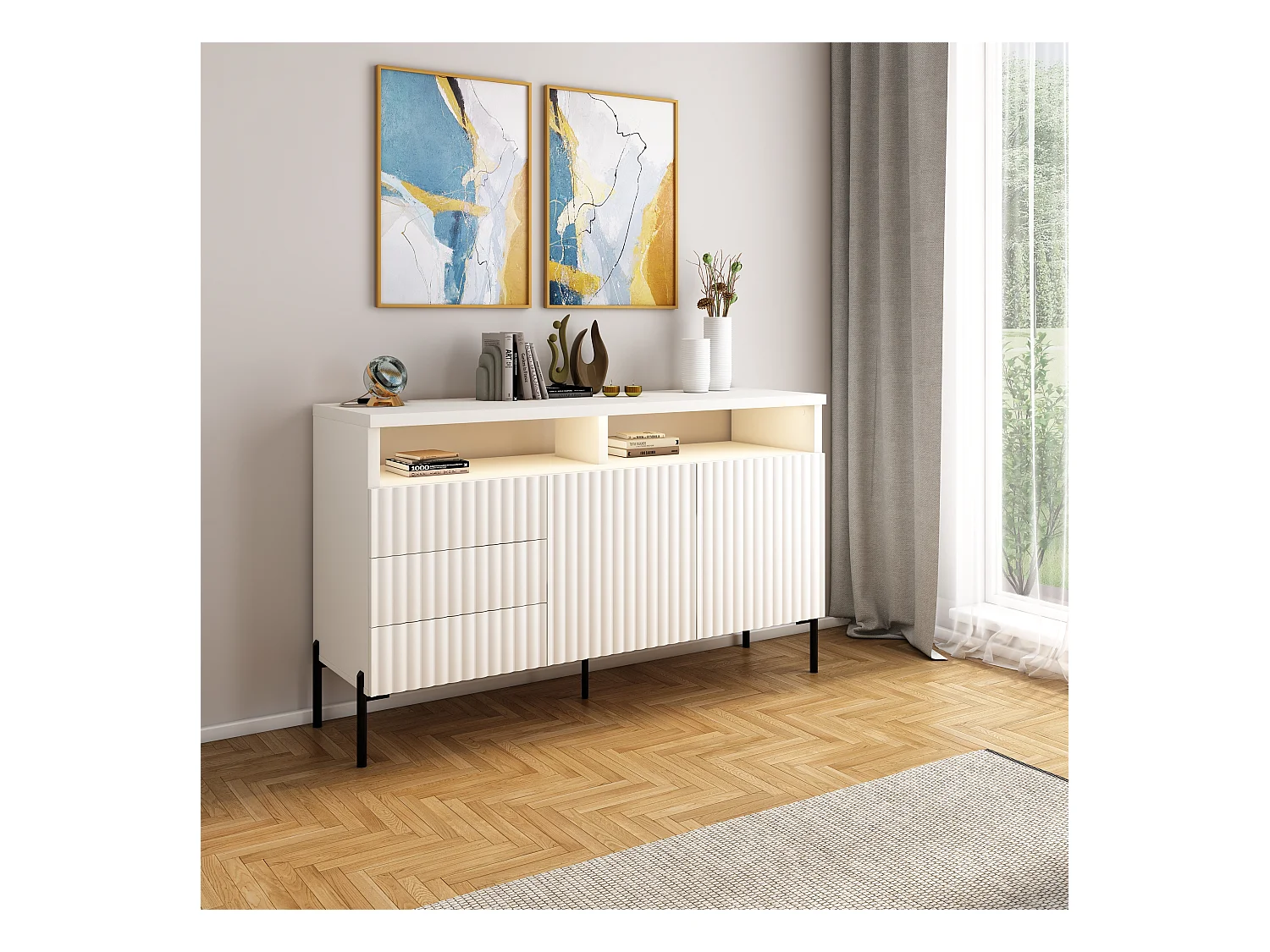Sideboard Zenith SB150 2D3S 150x45x89 Weiß