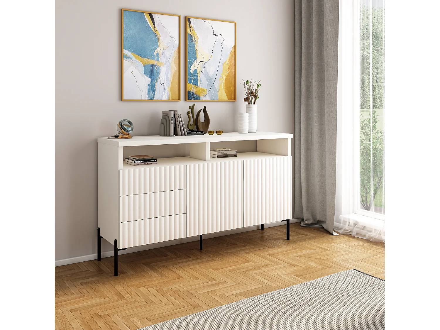 Sideboard Zenith SB150 2D3S 150x45x89 Weiß