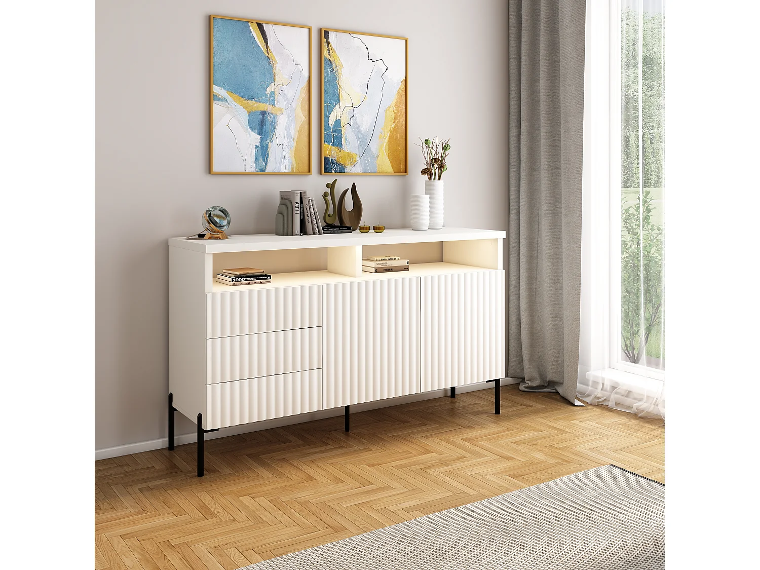 Sideboard Zenith SB150 2D3S 150x45x89 Weiß