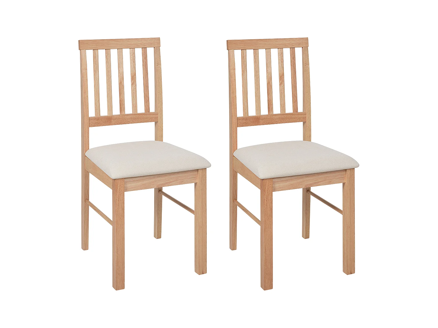 Lot de 2 chaises de salle à manger ORONO Bois Marron clair