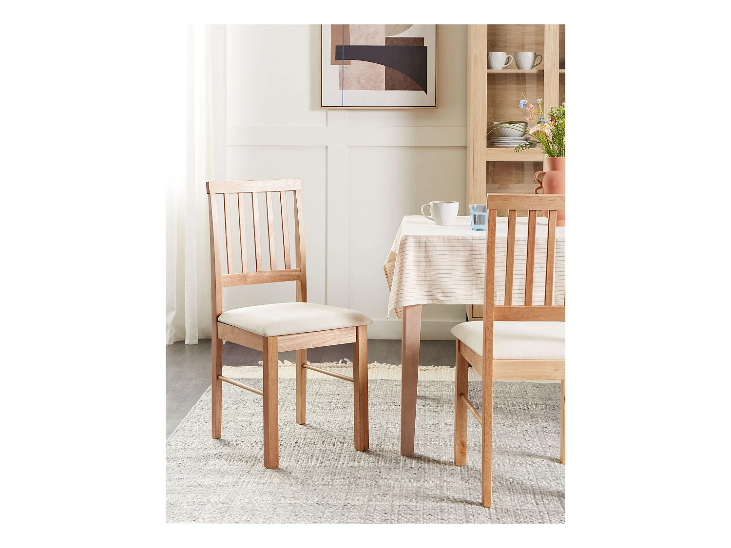 Lot de 2 chaises de salle à manger ORONO Bois Marron clair