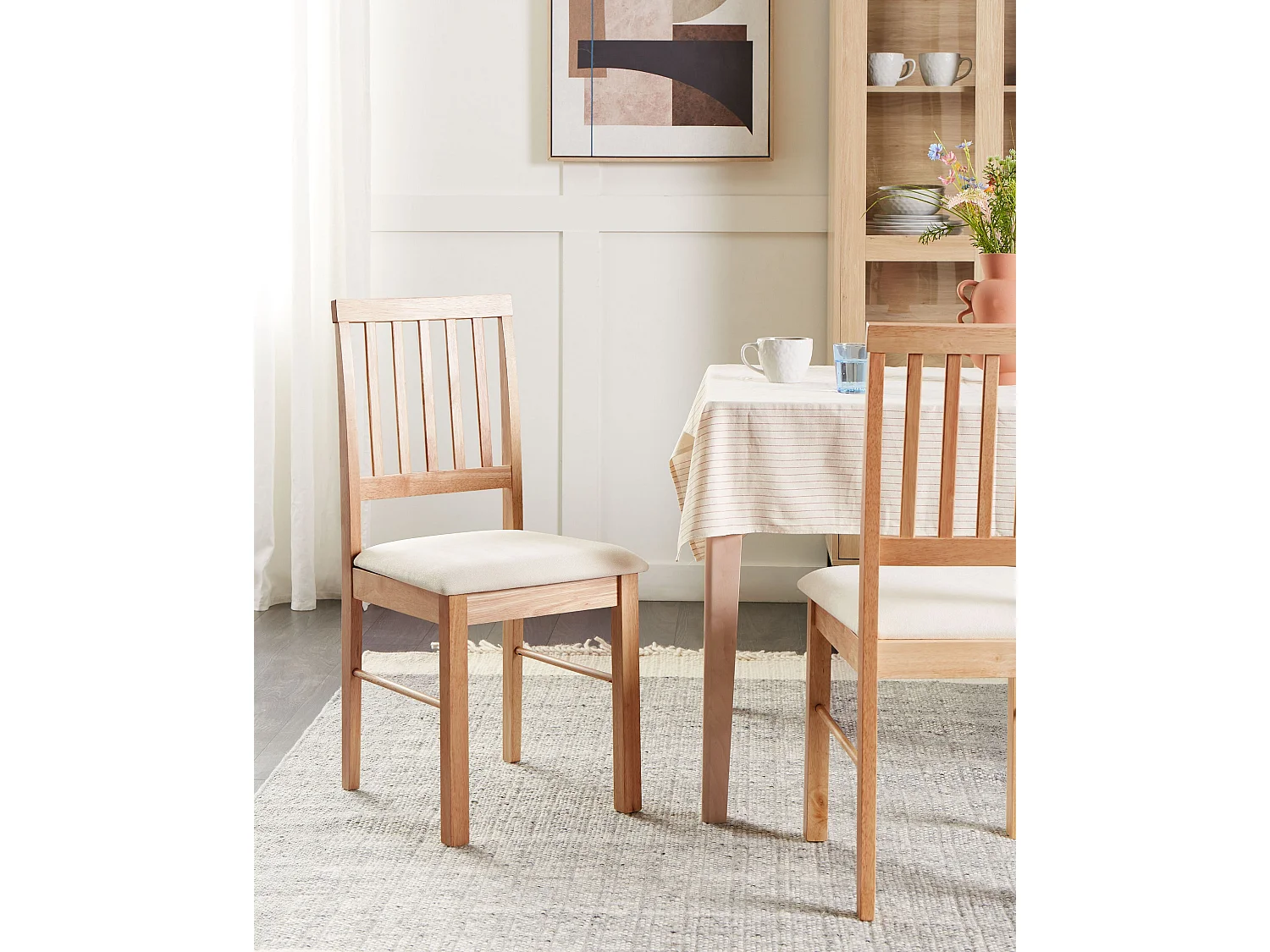 Lot de 2 chaises de salle à manger ORONO Bois Marron clair