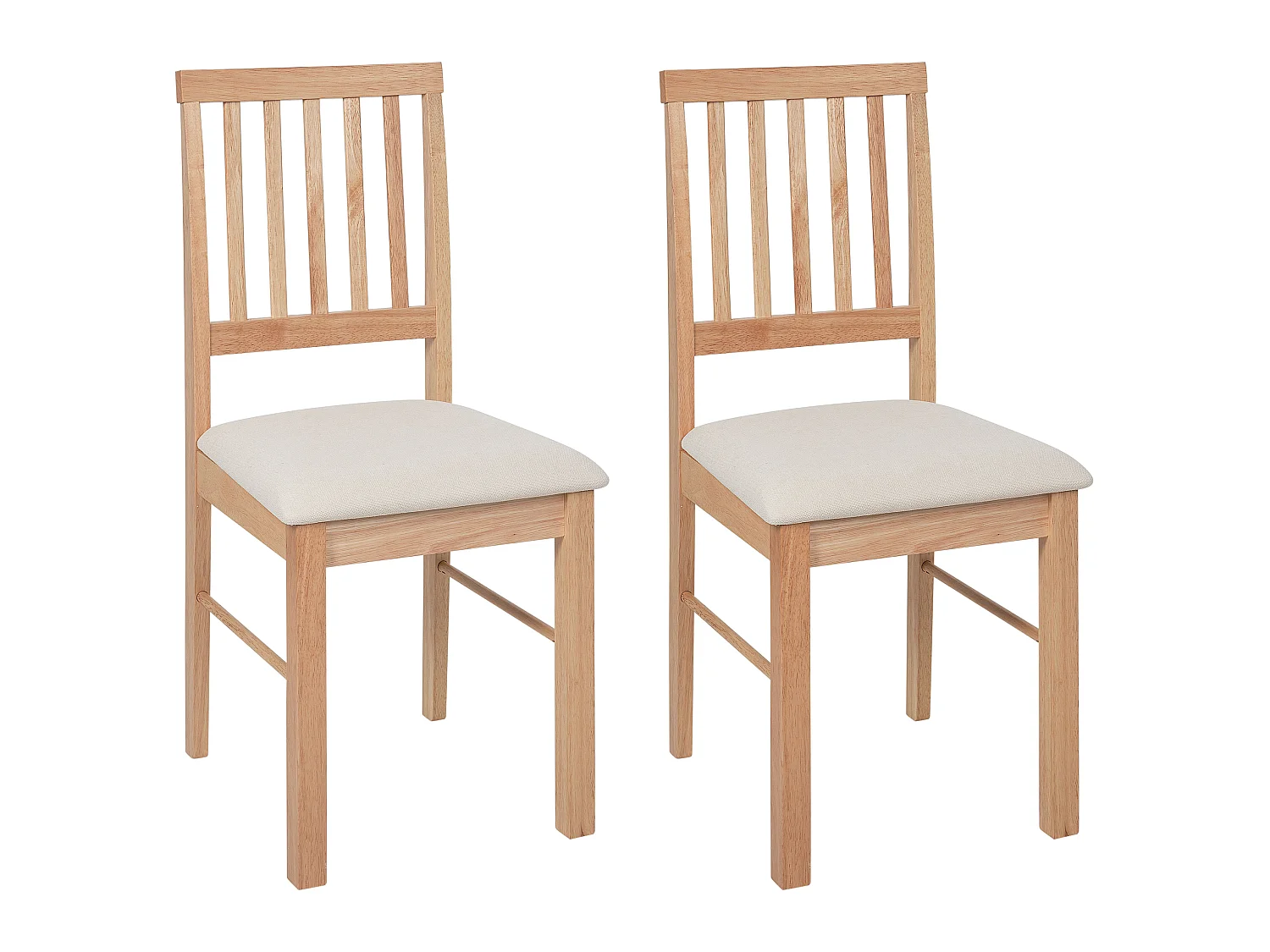Lot de 2 chaises de salle à manger ORONO Bois Marron clair