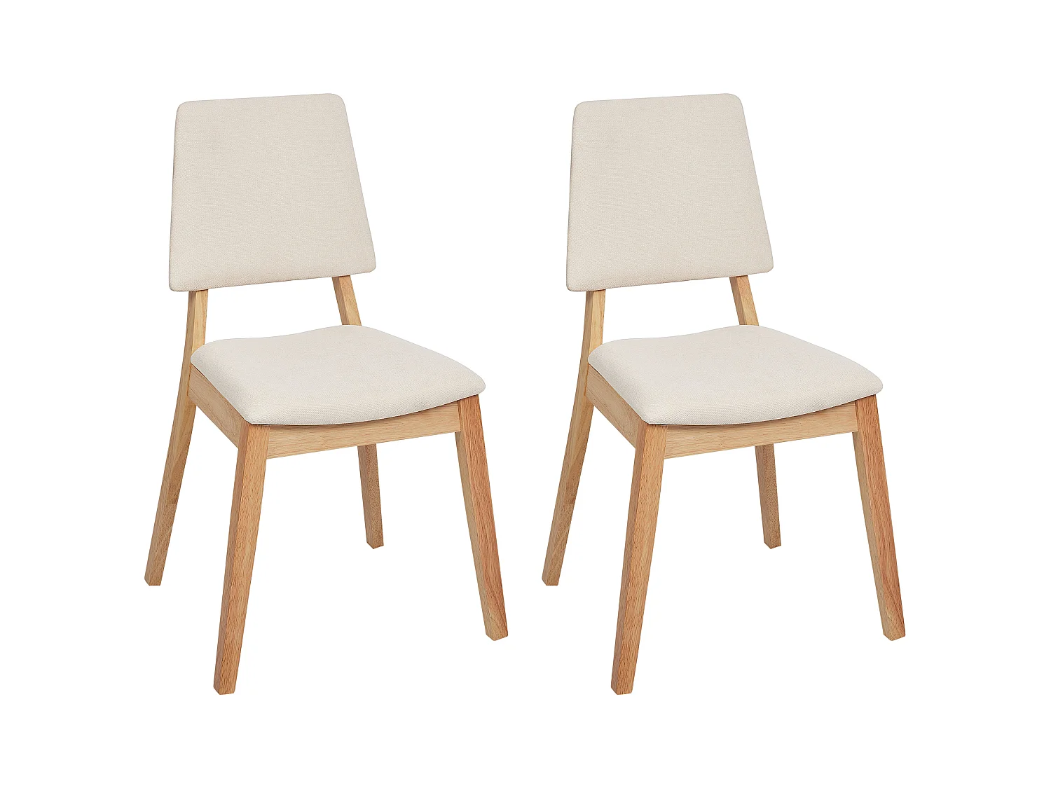 Esszimmerstuhl 2er Set MERRILL Holz Hellbeige