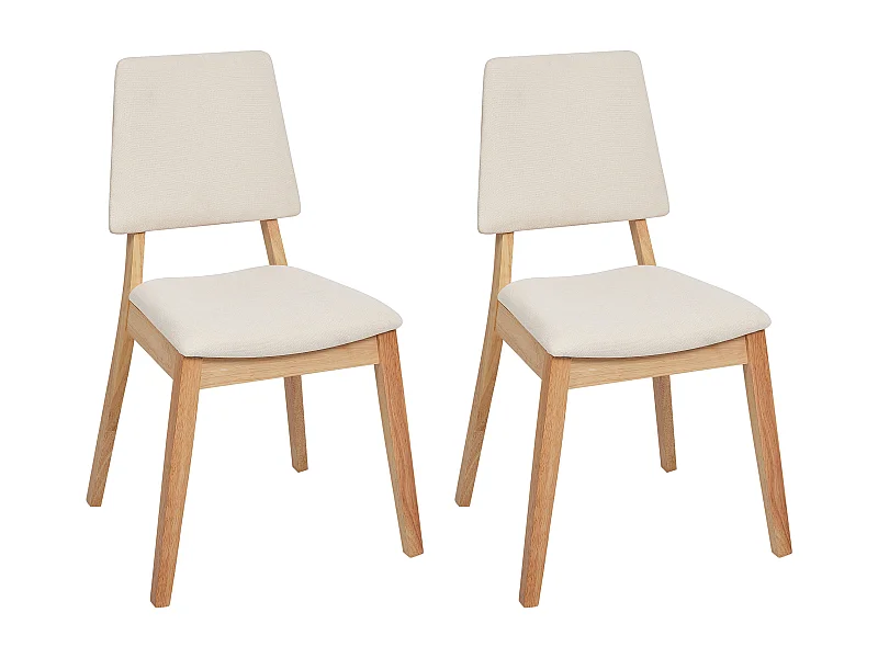 Set van 2 eetkamerstoelen MERRILL Hout Lichtbeige