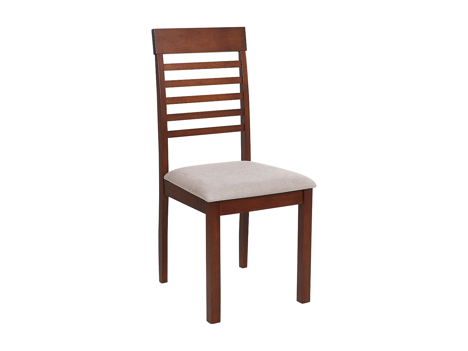 Esszimmerstuhl 2er Set Holz dunkelbraun Sitzpolster beige taupe Streben Ortley