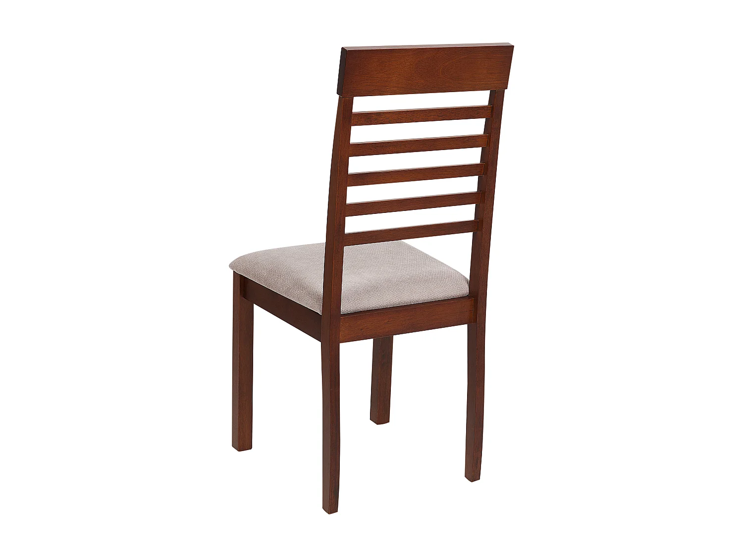 Esszimmerstuhl 2er Set Holz dunkelbraun Sitzpolster beige taupe Streben Ortley