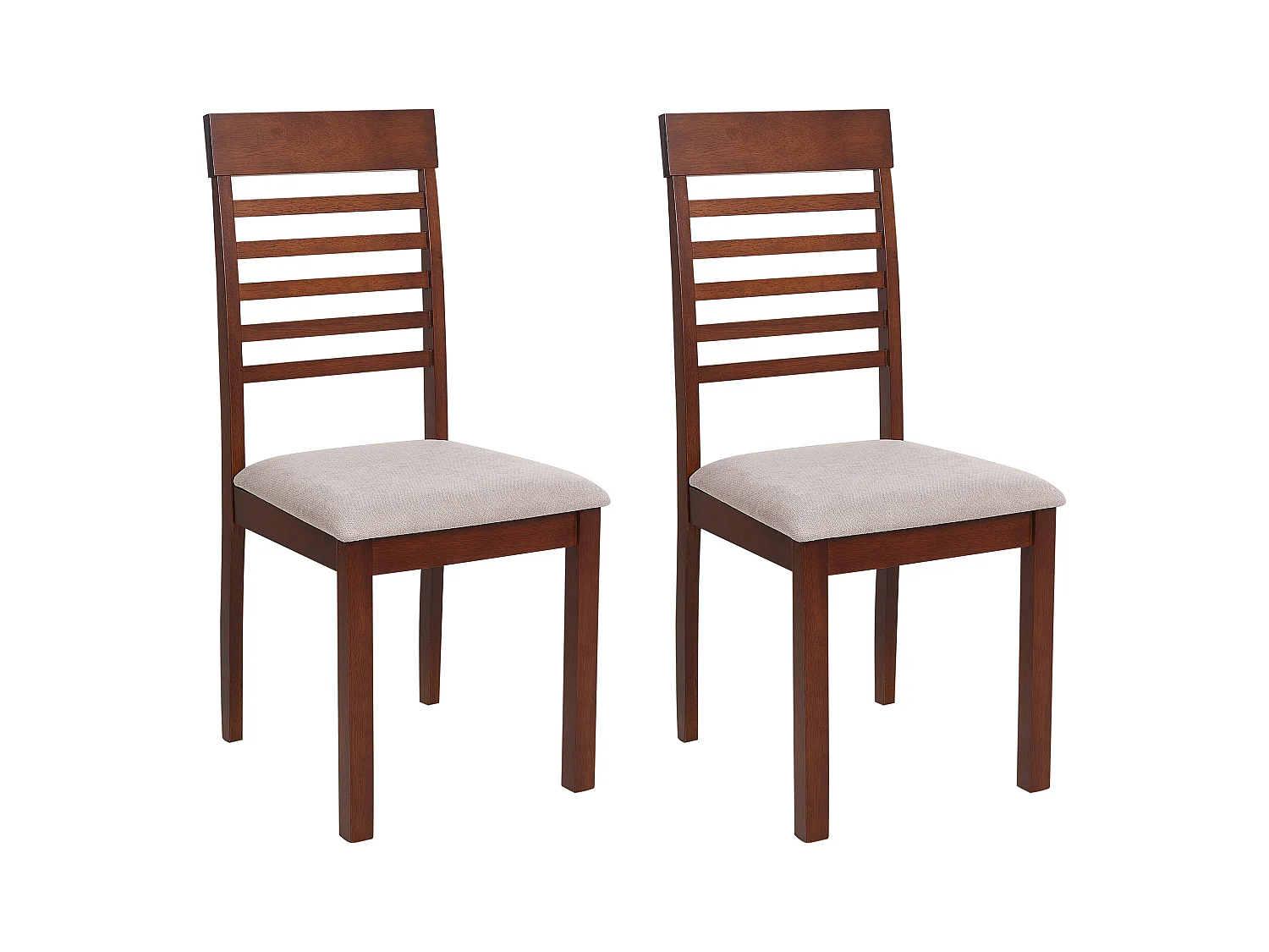 Lot de 2 chaises de salle à manger ORTLEY Bois Marron foncé/taupe