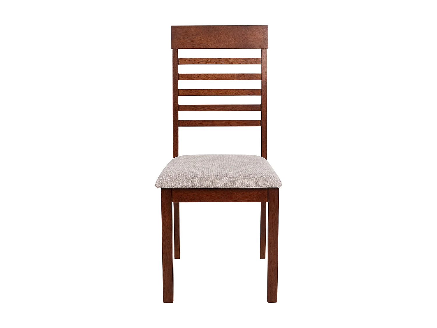 Esszimmerstuhl 2er Set Holz dunkelbraun Sitzpolster beige taupe Streben Ortley