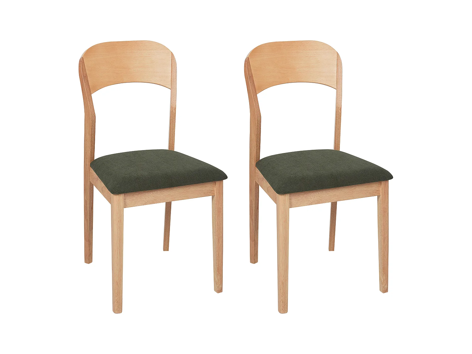Lot de 2 chaises de salle à manger ALVIN Bois Marron clair