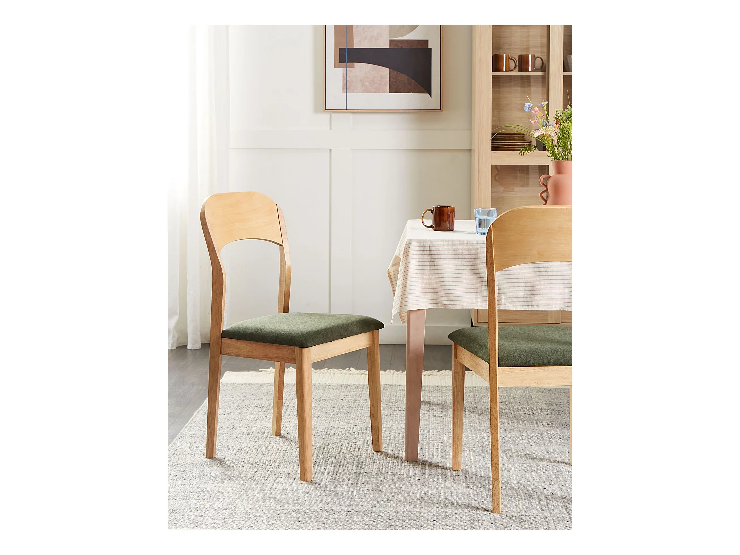 Conjunto de 2 sillas de comedor ALVIN Madera Madera clara