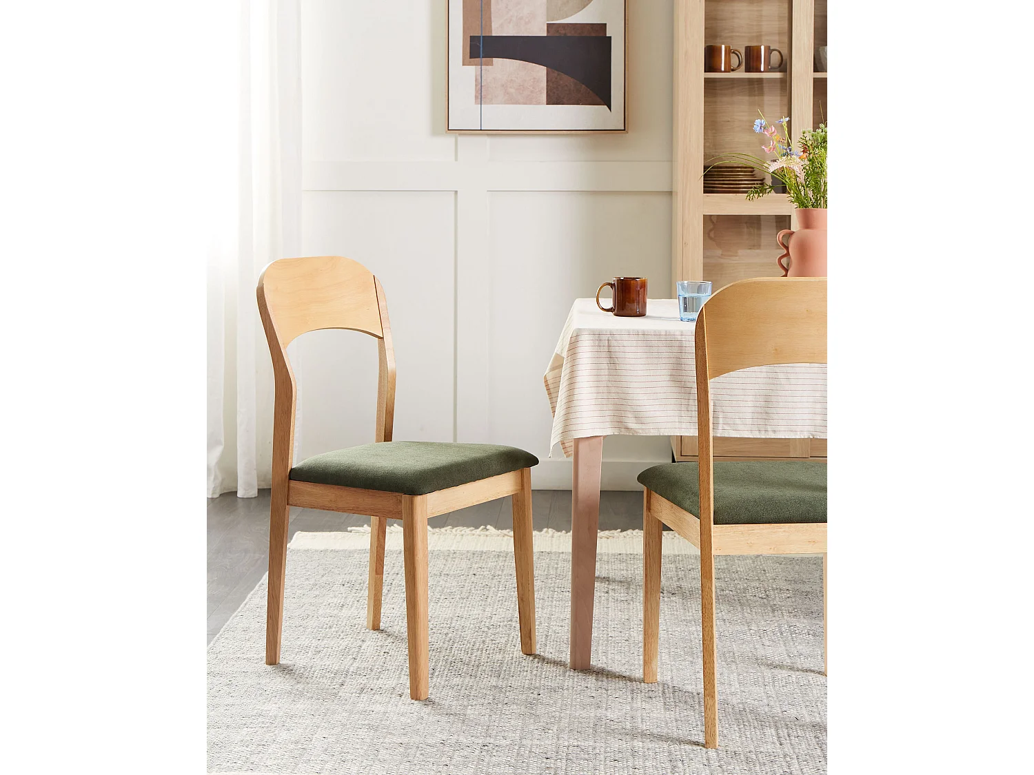 Lot de 2 chaises de salle à manger ALVIN Bois Marron clair