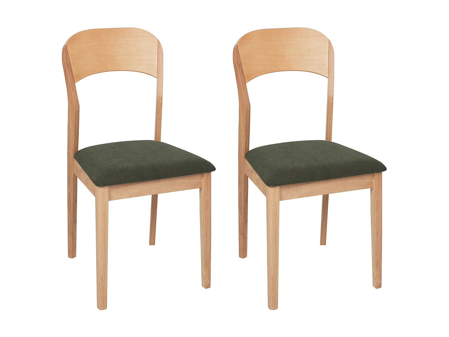 Lot de 2 chaises de salle à manger ALVIN Bois Marron clair