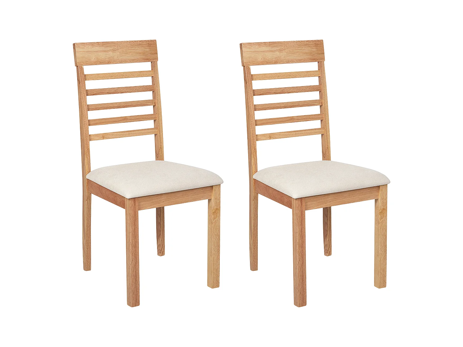 Lot de 2 chaises de salle à manger ORTLEY Bois Marron clair/beige