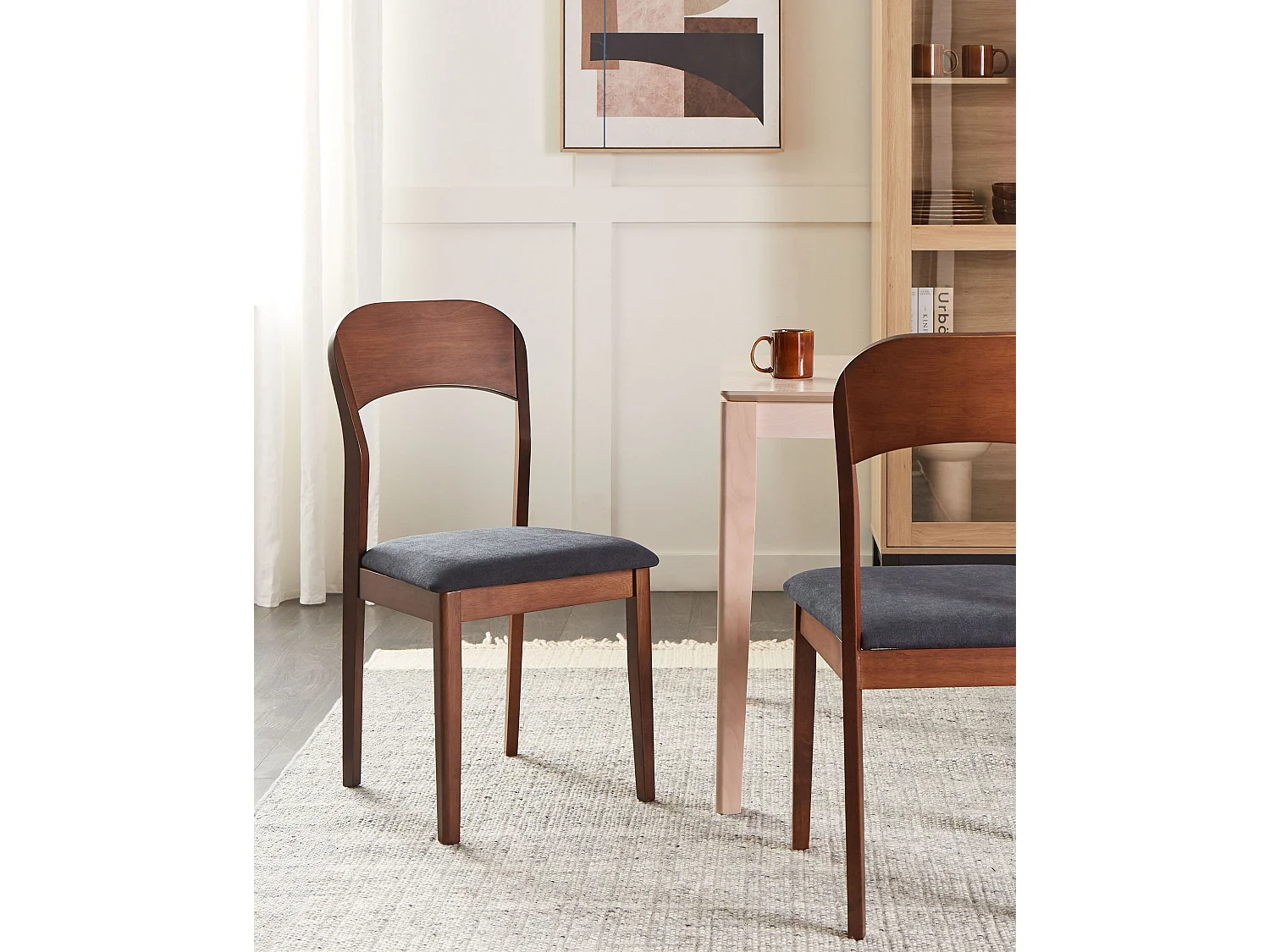 Set van 2 eetkamerstoelen ALVIN Hout Donkerbruin