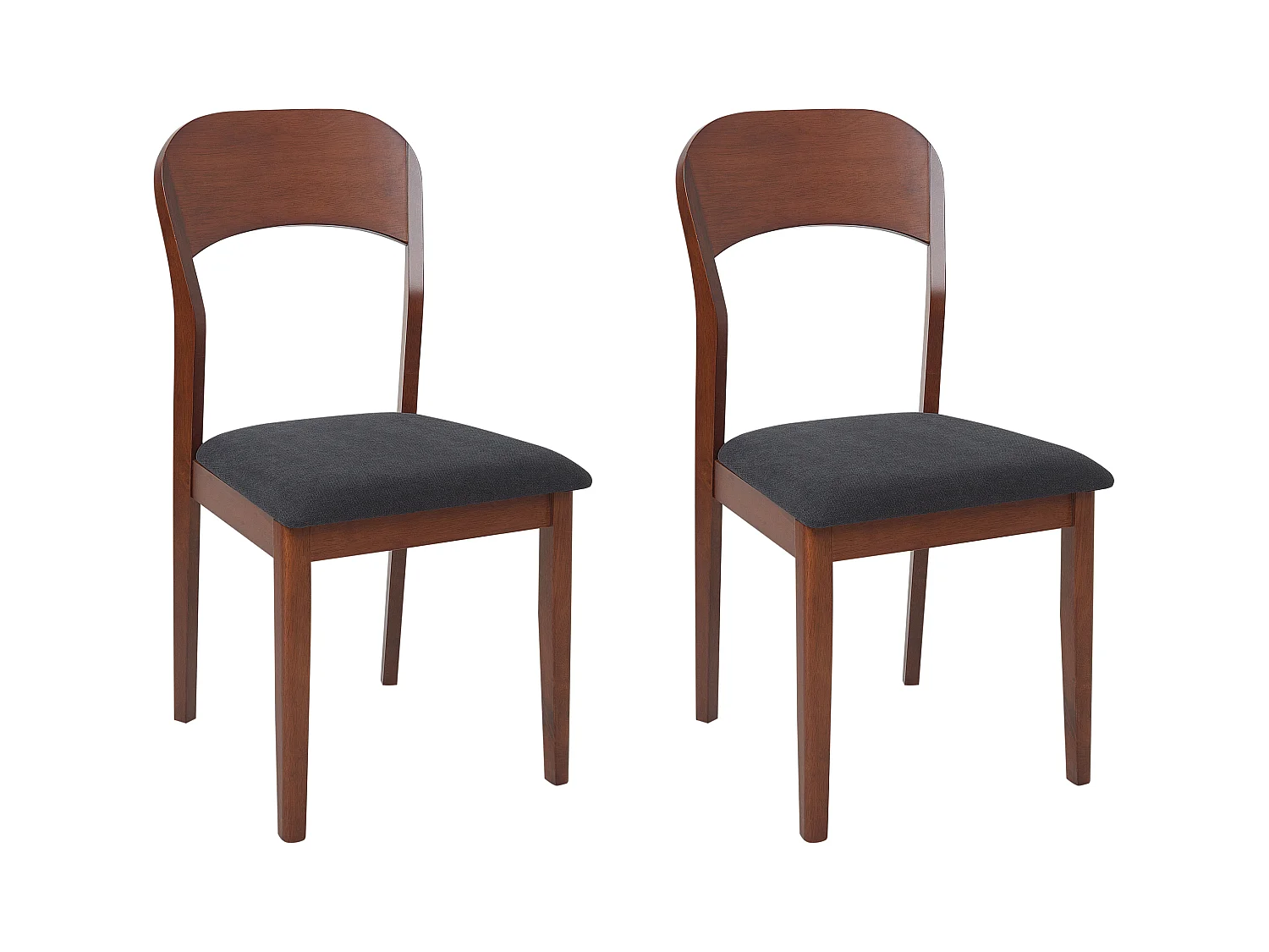 Lot de 2 chaises de salle à manger ALVIN Bois Marron foncé