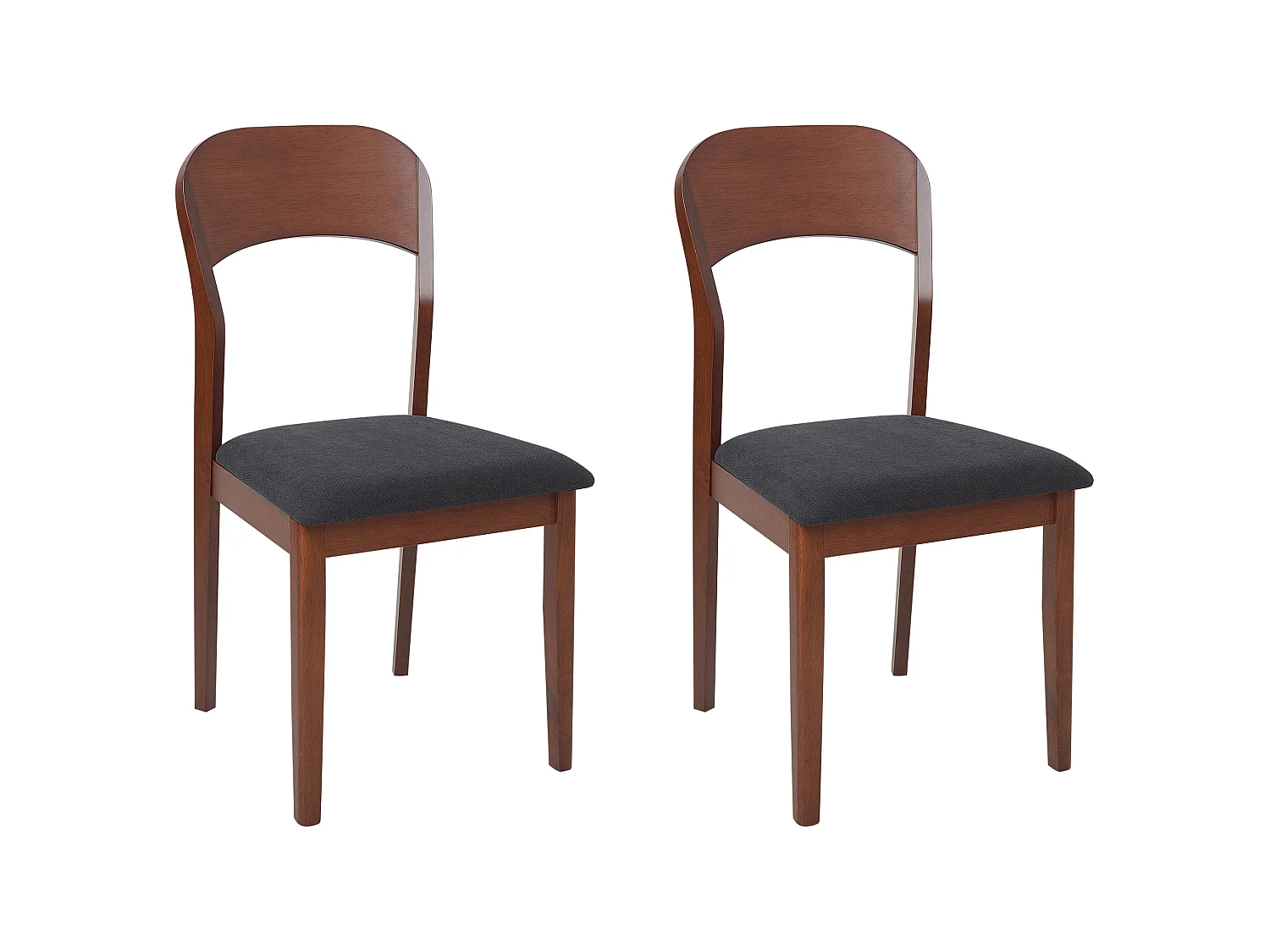 Set van 2 eetkamerstoelen ALVIN Hout Donkerbruin