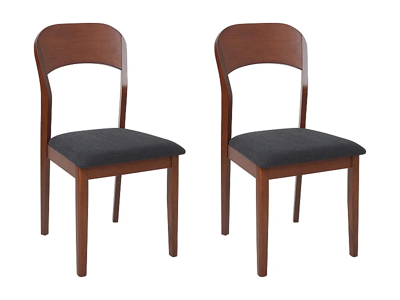 Lot de 2 chaises de salle à manger ALVIN Bois Marron foncé