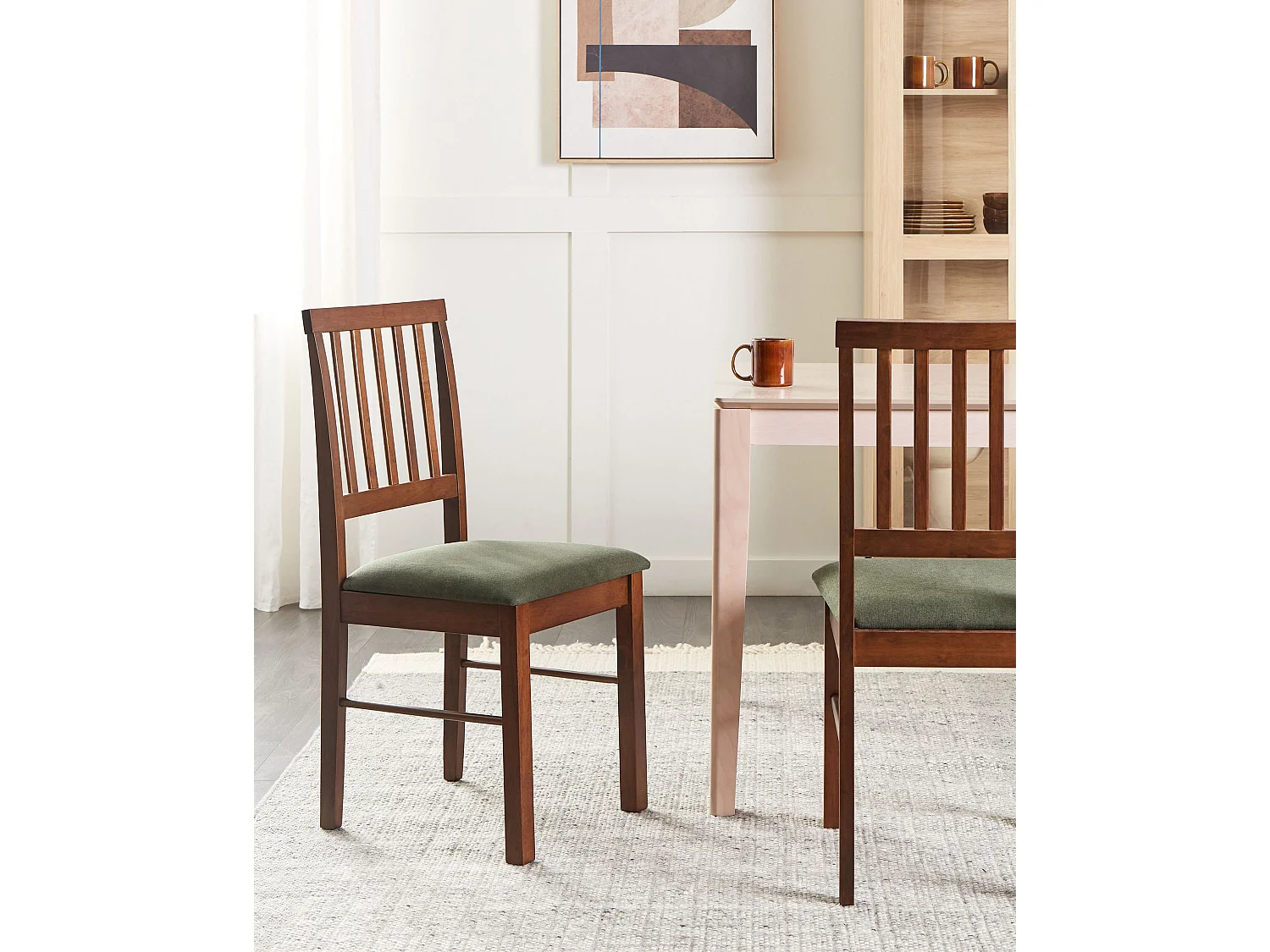 Lot de 2 chaises de salle à manger ORONO Bois Marron foncé