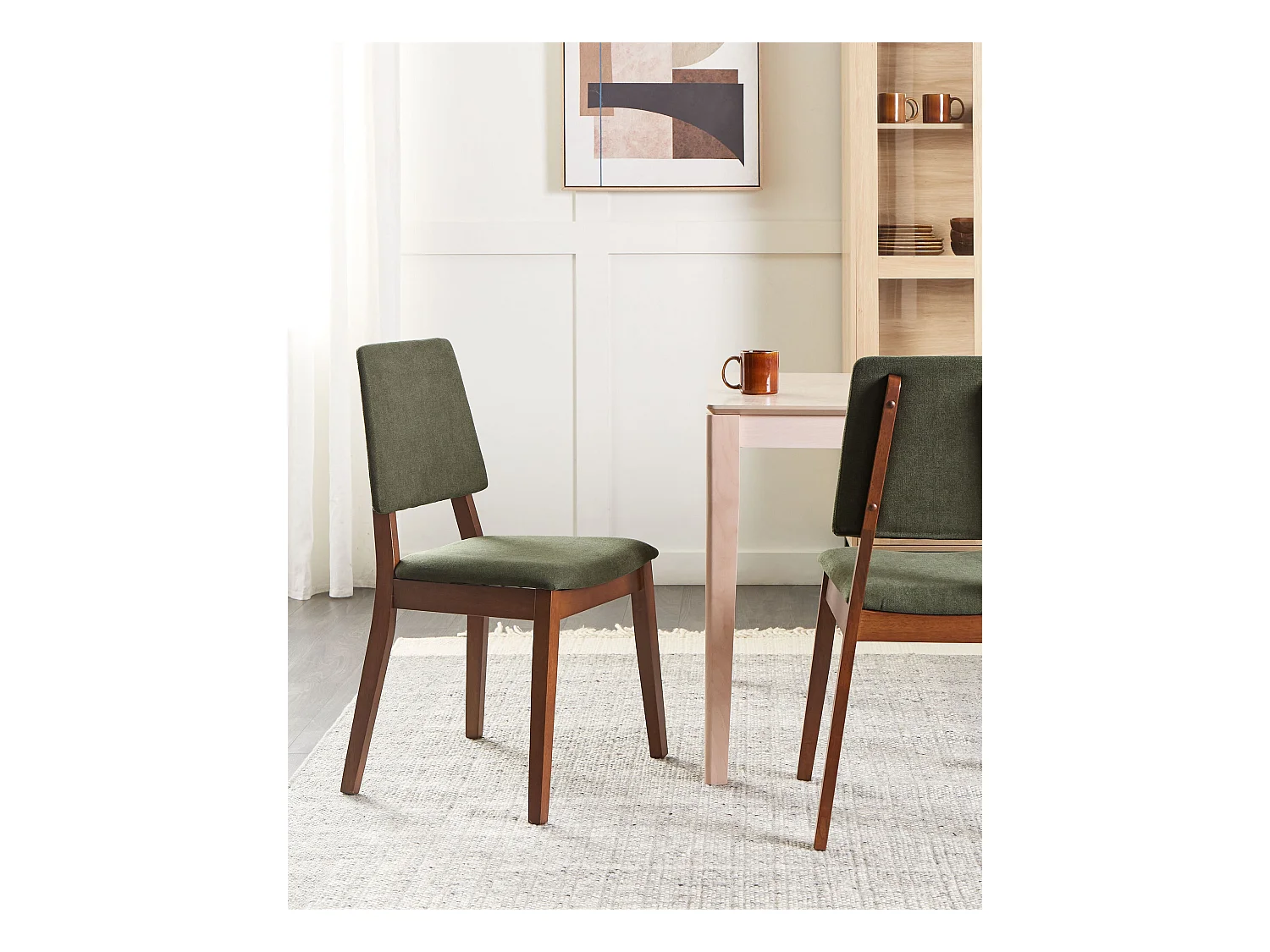 Lot de 2 chaises de salle à manger MERRILL Bois Vert foncé