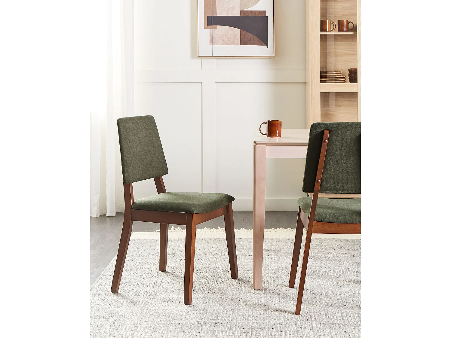 Lot de 2 chaises de salle à manger MERRILL Bois Vert foncé