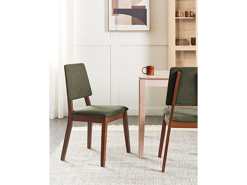 Lot de 2 chaises de salle à manger MERRILL Bois Vert foncé