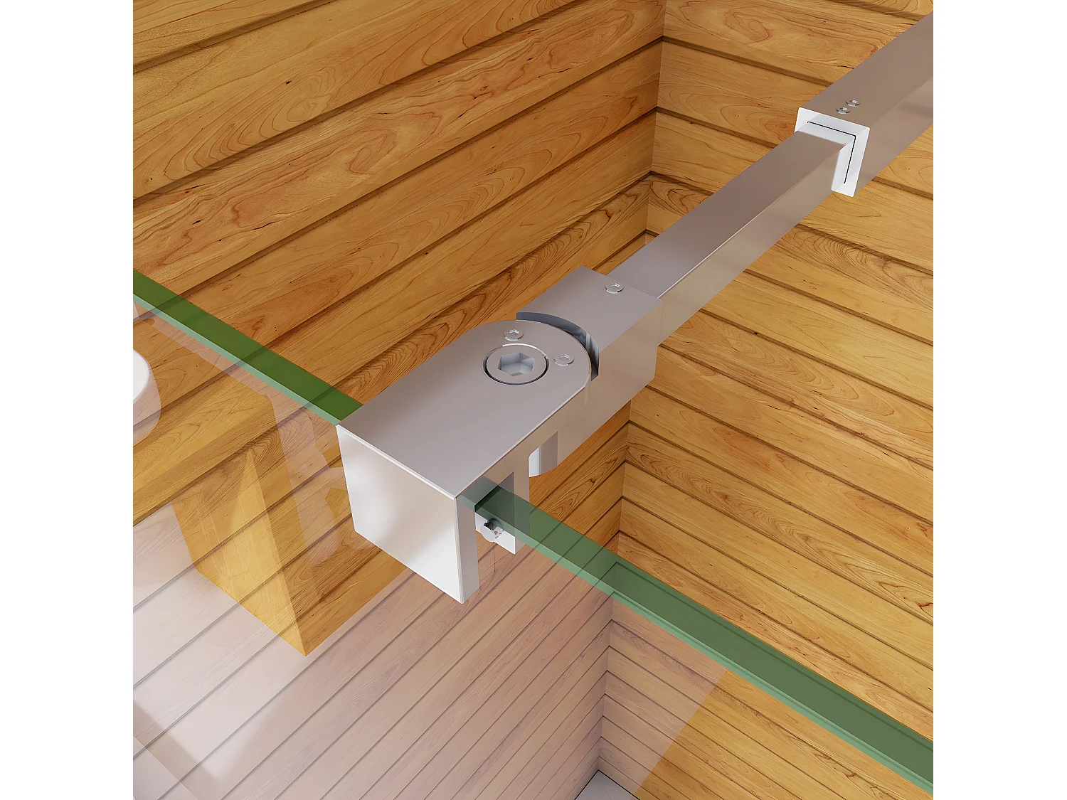 Box Doccia Walk In 110x190cm Parete Fissa in Vetro Temperato 6mm Anticalcare Multi Fasce Satinate Opache con Barra Stabilizzatrice 73-120cm Cromato