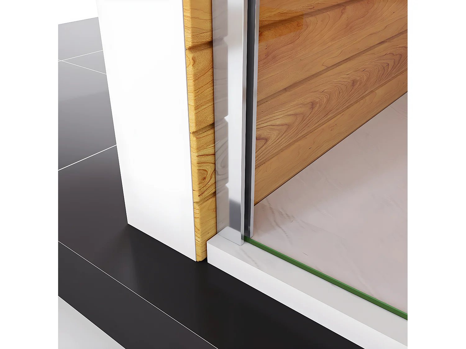 Box Doccia Walk In 100x190cm Parete Fissa in Vetro Temperato da 6 mm Anticalcare Multi Fasce Satinate Opache Telaio Cromo Lucido