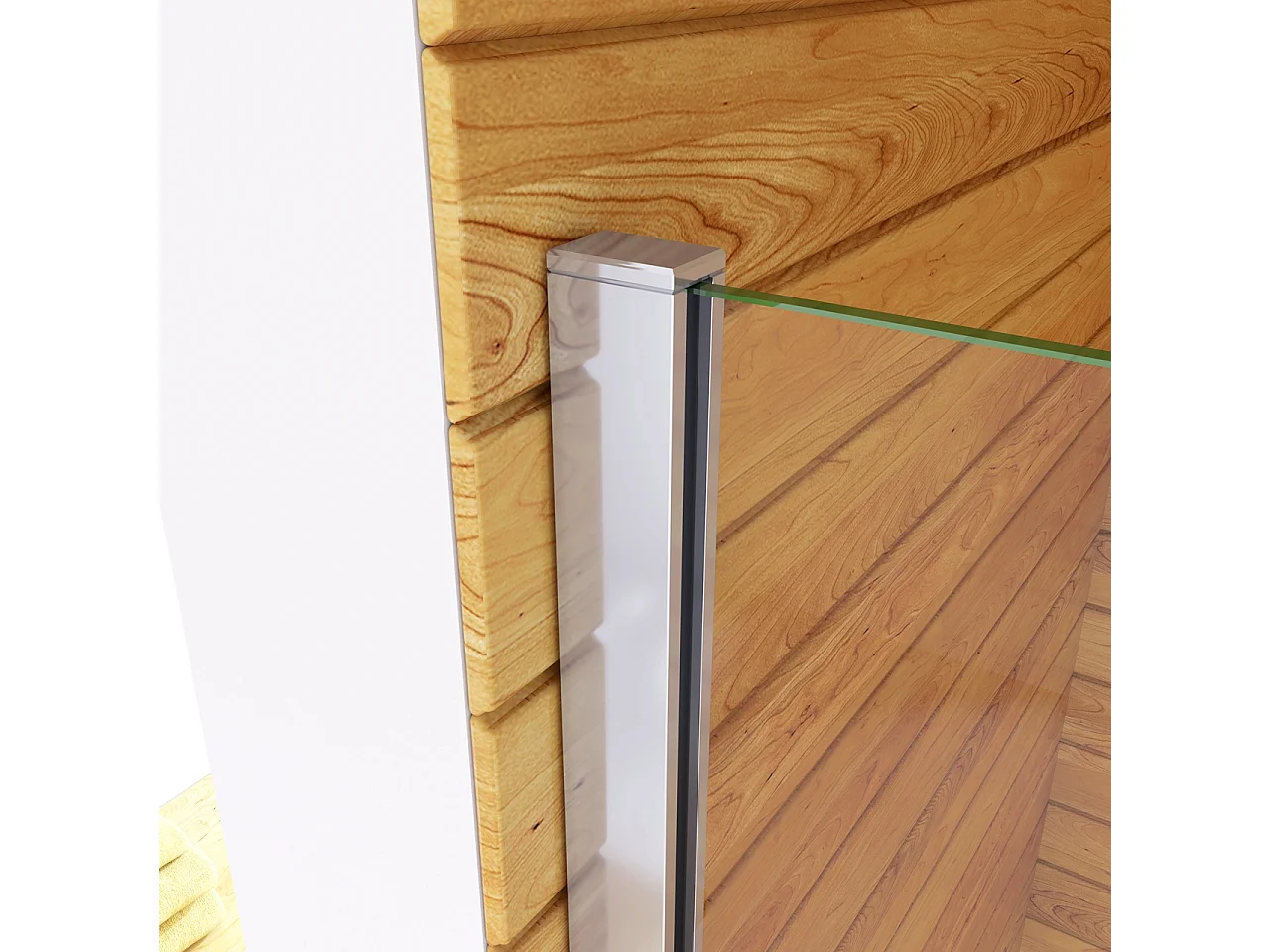 Box Doccia Walk In 110x190cm Parete Fissa in Vetro Temperato da 6 mm Anticalcare Multi Fasce Satinate Opache Telaio Cromo Lucido