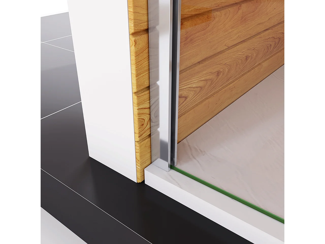 Box Doccia Walk In 90x190cm Parete Fissa in Vetro Temperato da 6 mm Anticalcare Multi Fasce Satinate Opache Telaio Cromo Lucido