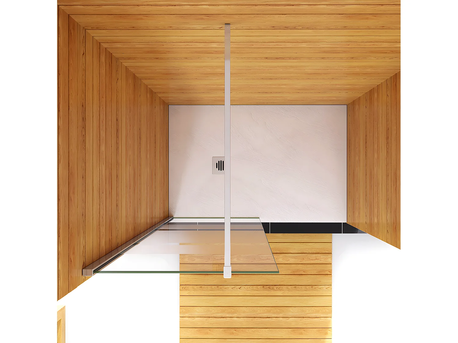 Box Doccia Walk In 90x190cm Parete Fissa in Vetro Temperato 6mm Anticalcare Multi Fasce Satinate Opache con Barra Stabilizzatrice 90cm Cromo Lucido