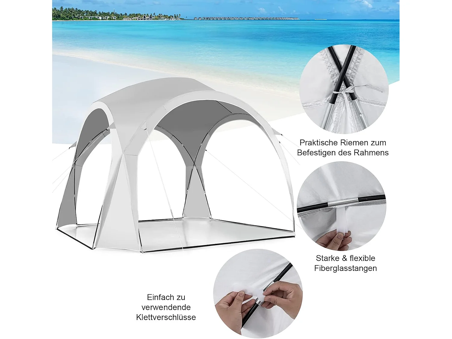 Partyzelt Pavillon weiß SB33870ITDE