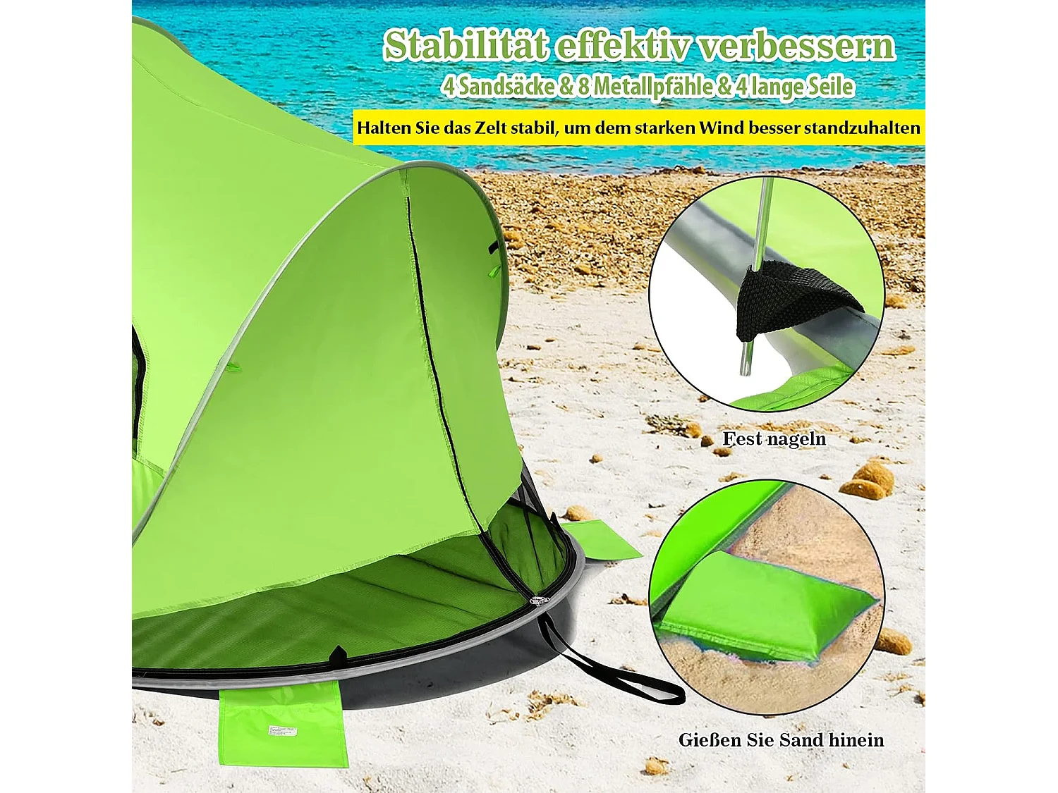 Pop Up Strandmuschel 3-4 Personen SB33836