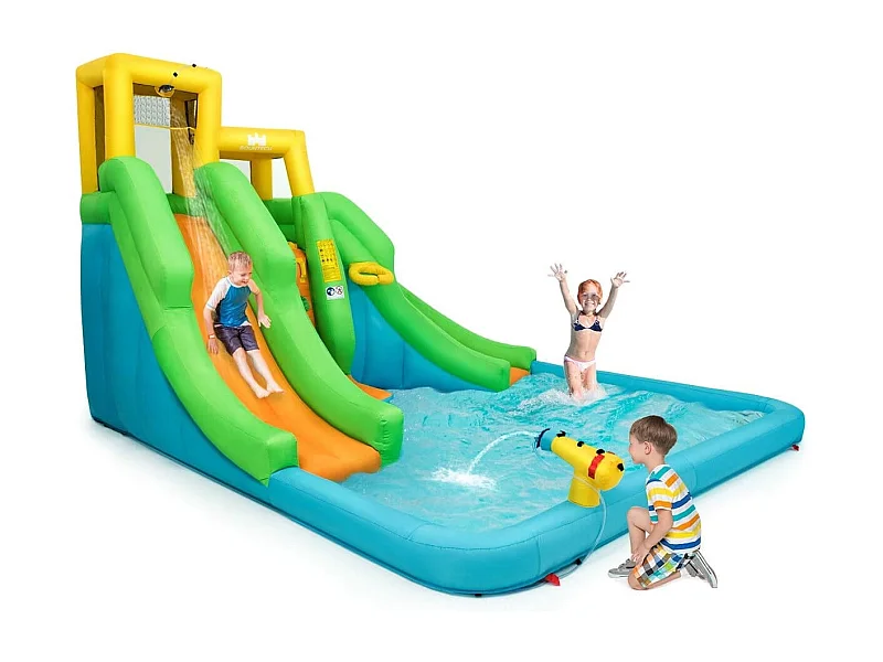 Hüpfburg mit Gebläse Wasserpark mit Zwei Rutschen 400 x 361 x 255 cm