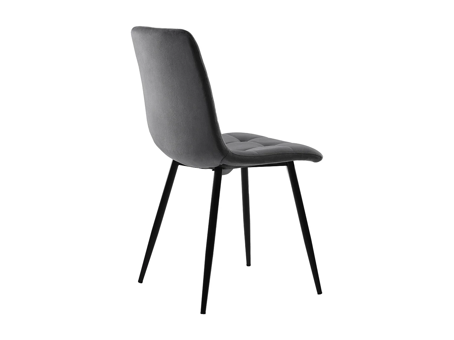 Lot de 4 chaises en velours - structure en métal - design ergonomique - pieds en métal - gris