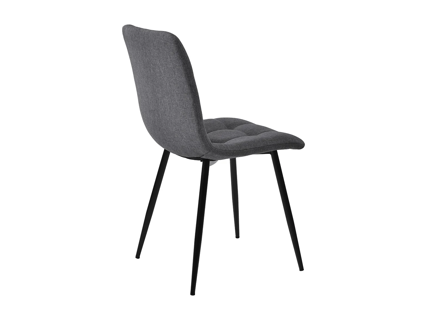 Set van 4 linnen stoelen - metalen frame - ergonomisch design - metalen poten - grijs