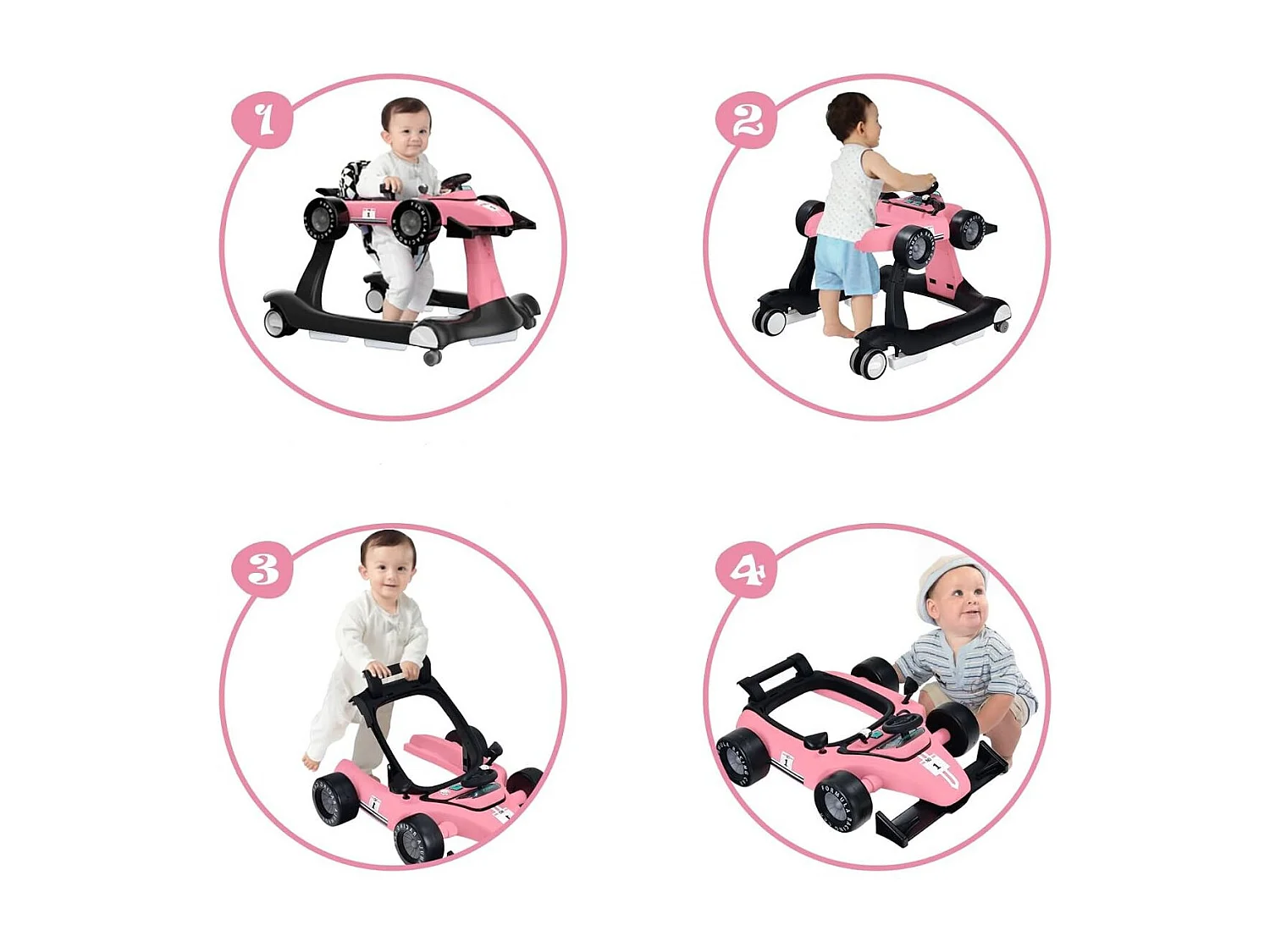 4-in-1 Höhenverstellbare Lauflernhilfe Rider