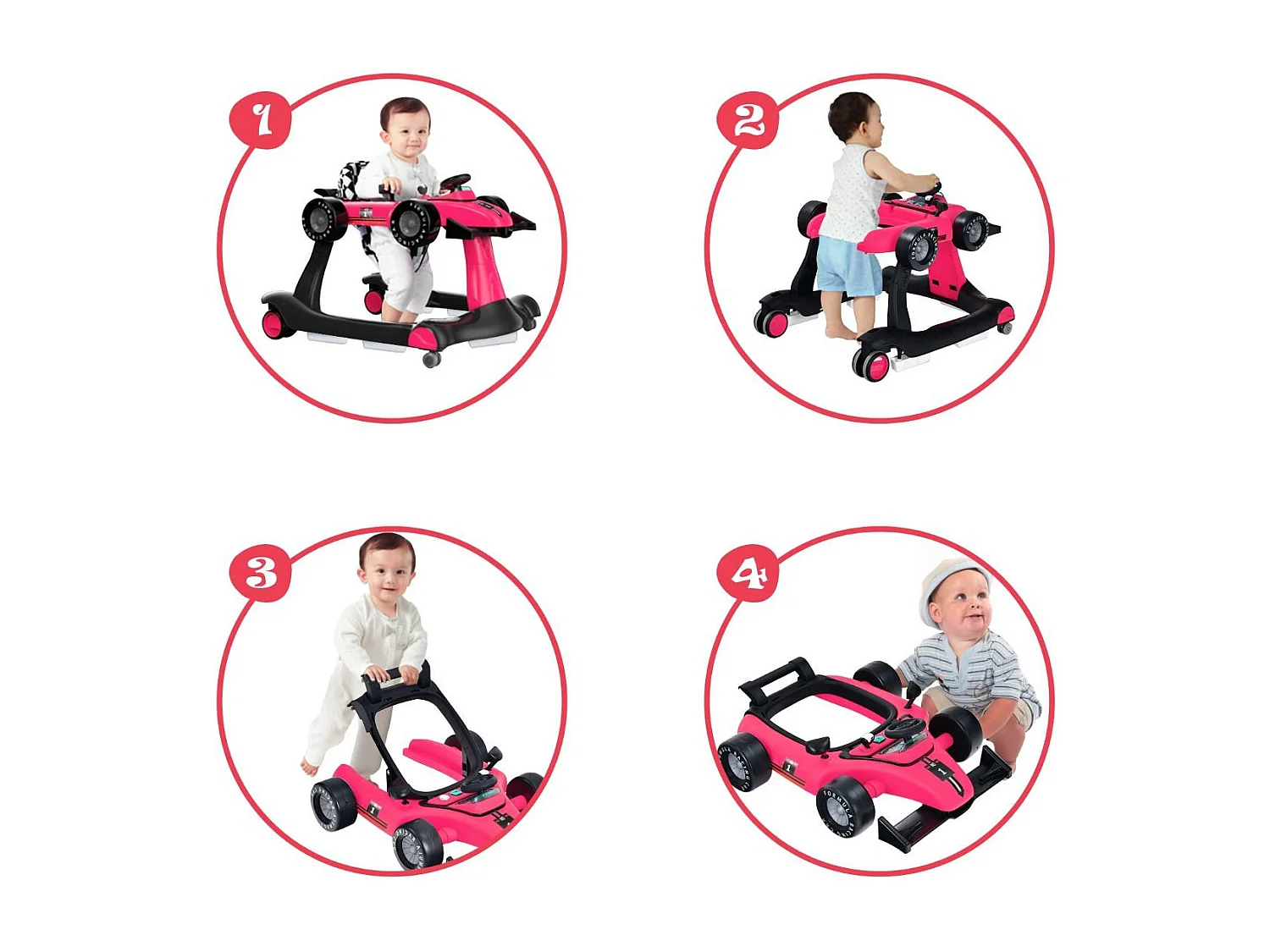 4-in-1 Höhenverstellbare Lauflernhilfe Rider