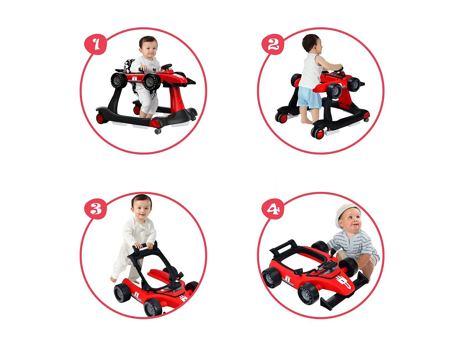 4-in-1 Höhenverstellbare Lauflernhilfe Rider