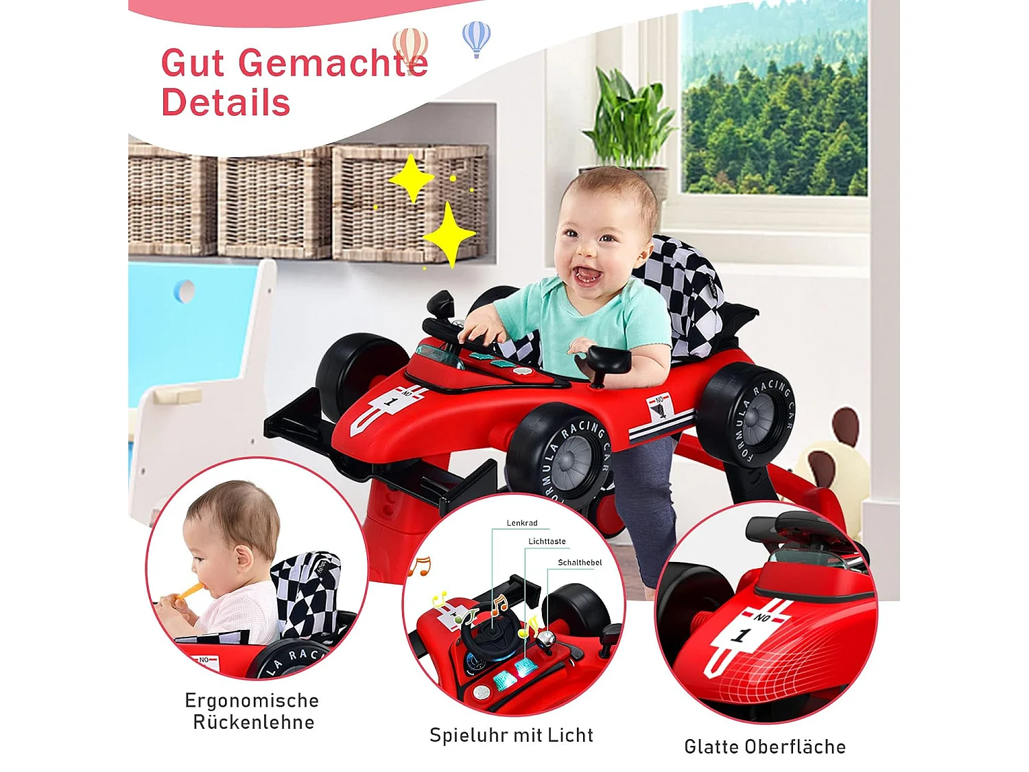 4-in-1 Höhenverstellbare Lauflernhilfe Rider