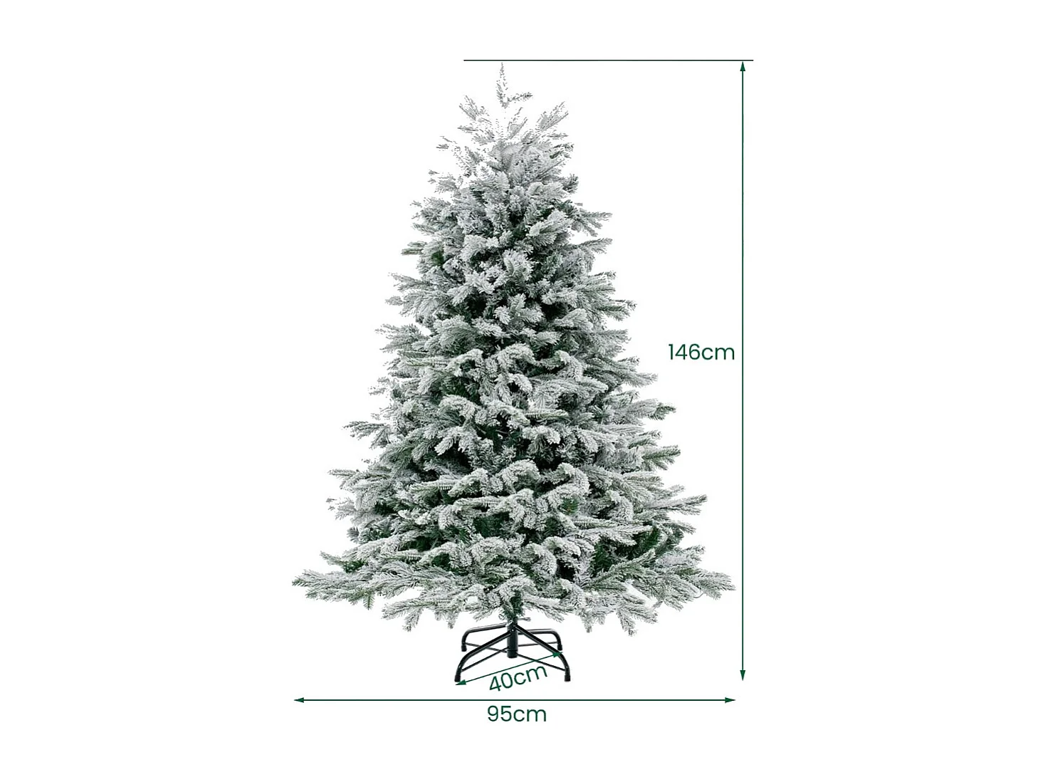 Albero di Natale artificiale con punte di rami PE PVC luci LED bianche calde, Albero di Natale flocked 135cm