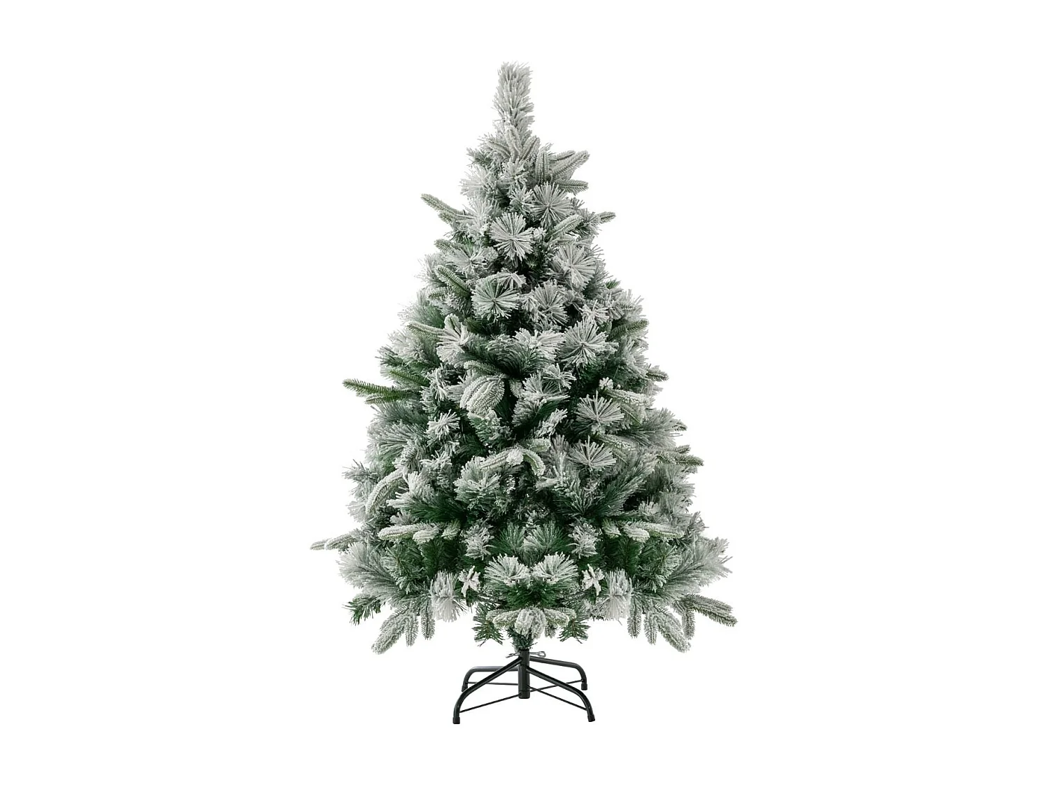 Albero di Natale artificiale da 136cm con 150 luci LED e 384 punte di ramo miste, Albero di Natale flockato